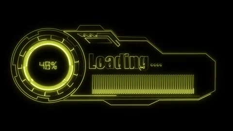 Yellow Neon Futuristic Loading Bar with Percentage and Progress Indicator p.. Stock Footage 337365511