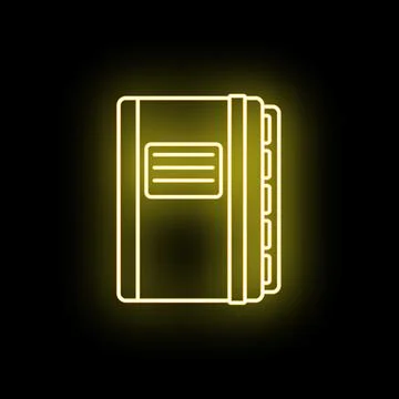 Yellow neon glowing folder icon on black background 스톡 일러스트