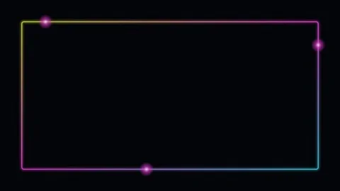 Yellow neon glowing frame border background chasing lights loop Stock-Footage 342641152