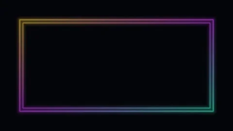 Yellow neon glowing frame border background pulsing loop 스톡 동영상 342641215