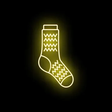 Yellow neon glowing sock zig zag pattern イラスト素材