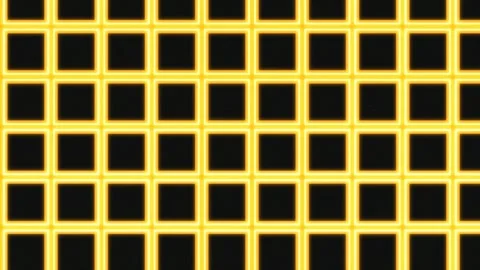 Yellow neon grid against a deep black background Vidéo 339581830