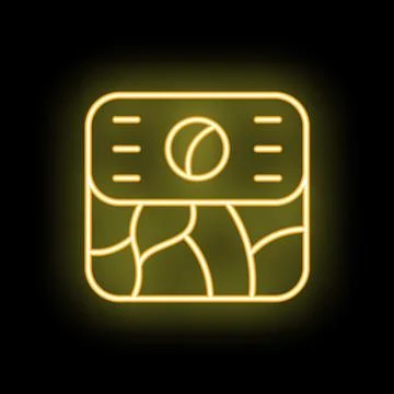 Yellow neon icon of a soil testing device for smart farming Illustrazione stock