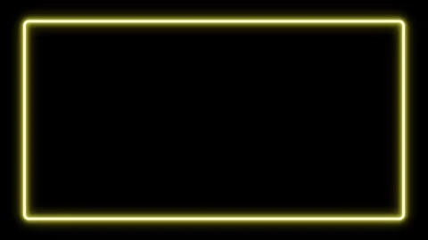 Yellow neon rectangular frame with central copy space, on multiple backgrounds Stockbeeldmateriaal 280435810