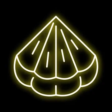 Yellow neon seashell glowing ocean icon Stock Illustration