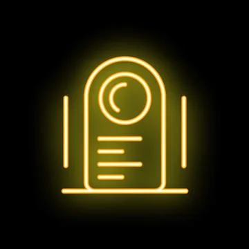 Yellow neon sign icon of an intercom system on a black background Stock Illustration