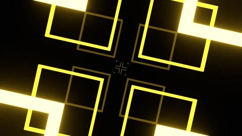 Yellow Neon Square Shapes Motion Background VJ Loop in 4K Stock Footage 319936631