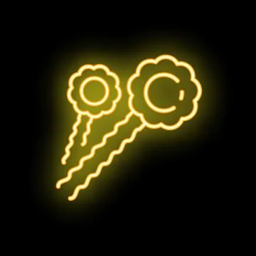 Yellow neon style pollen spreading in the air Stock Illustration