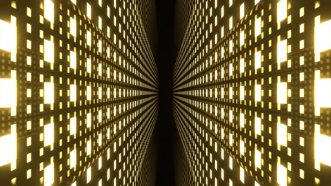Yellow Neon Tech Grid Perspective Background VJ Loop in 4K Stock Footage 334717849