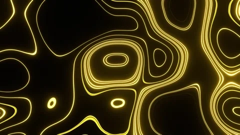 Yellow Neon Topographic Pattern Background VJ Loop in 4K Stock Footage 344100158
