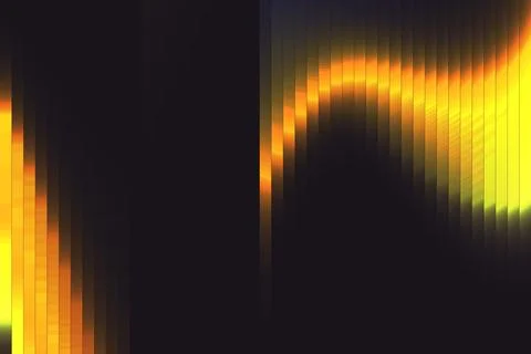 Yellow Neon Wave Ribbed Reflection Gradient Background Illustrazione stock