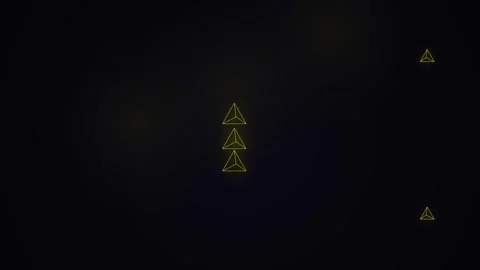 Yellow neon wireframe pyramids floating on dark background motion graphic 스톡 동영상 340348579