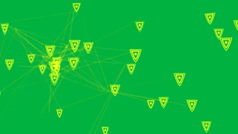 Yellow net shifting, node shift causing spokes tilting, cups forming groups on 스톡 동영상 329548795