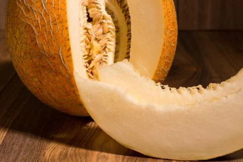 Yellow netted melon Stock Photos