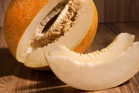 Yellow netted melon Stock Photos