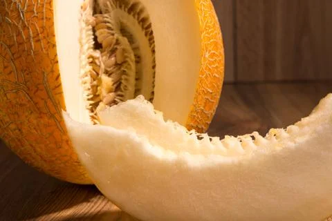 Yellow netted melon Stock Photos