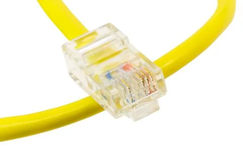 Yellow network cable 写真素材