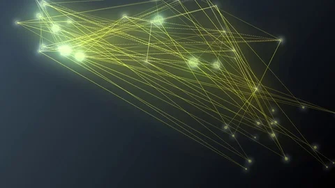 Yellow network connections cloud abstract background animation - new dynamic Stock Footage 83710524