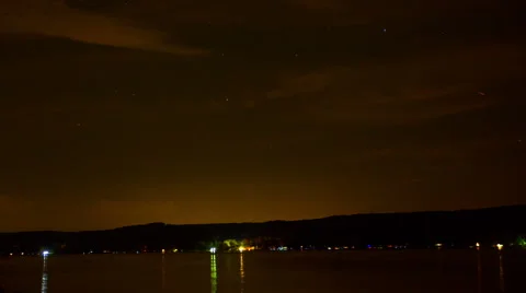 Yellow Night Sky Timelapse Stock Footage 57751292