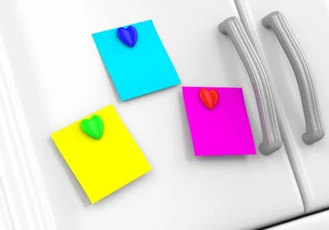Yellow note on the fridge Stock Illustration