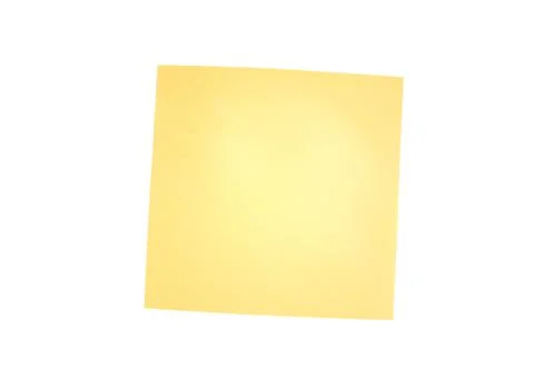 Yellow note paper isolated on white background. Stock Photos