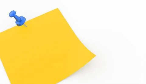 Yellow note paper rendered on white background Stock Illustration