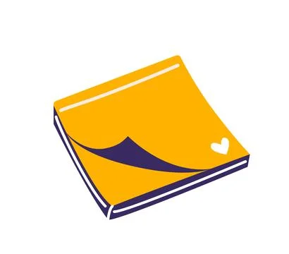 Yellow note stick notepad with curled corner vector illustration. Memo stickers Stock Illustration