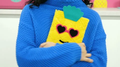 Yellow notebook in female hands Video stock 102160949