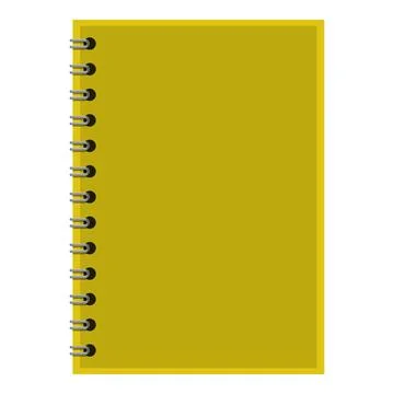 Yellow notebook with spiral binding for taking notes Stock Illustration