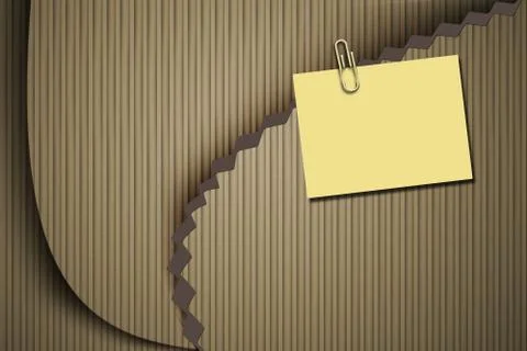 Yellow notepad and cardboard background Stock-Illustration