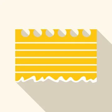 Yellow notepad paper with lines torn off from bottom with shadow Stock Illustration