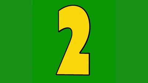 Yellow number 2 green background pink two green screen animated chromakey 库存影片 314065076