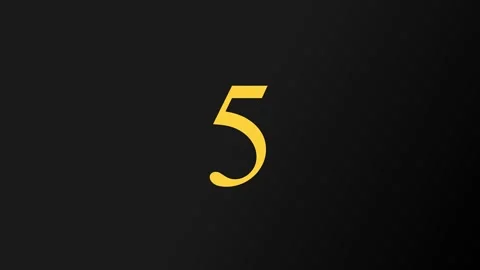 Yellow numbers counting down on black background in cinematic motion for a .. Stock Footage 342423370