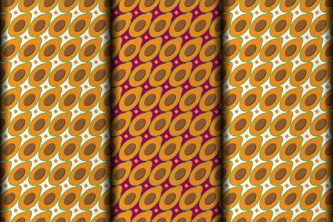 Yellow nut style vector eps pattern design. Stock Illustration