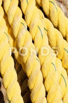 Yellow nylon rope Stock Photos