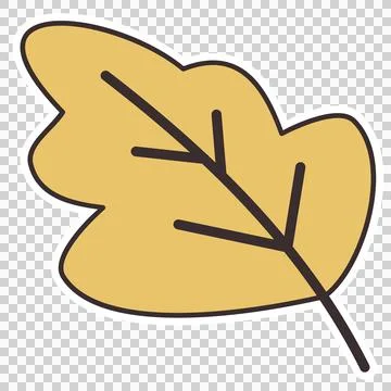Yellow oak leaf Stock Illustration