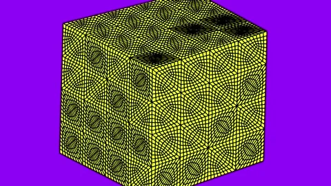 Yellow object animation on purple background Stock Footage 144757976