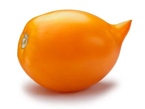 Yellow oblong tomato, paths Stock Photos