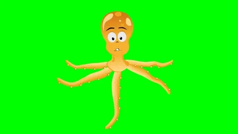 Yellow Octopus dance at a wedding party or on the stage of a song and music Stock Footage 285951246