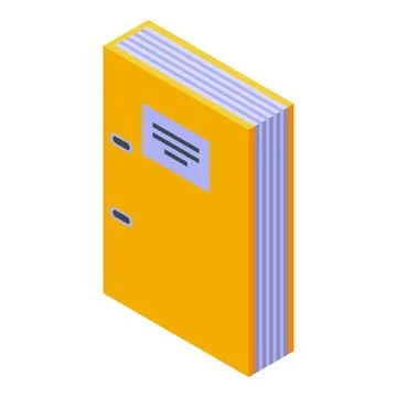Yellow office folder standing up with papers inside is storing documents Stock Illustration