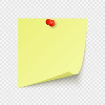 Yellow office sticker with space for text or message stuck by neeples to wall Stock Illustration