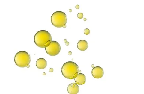 Yellow oil bubbles Stock Photos