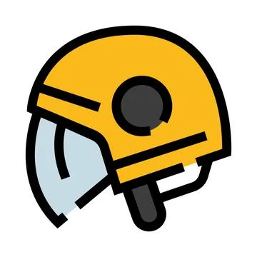 Yellow open face helmet protecting head during riding Stock Illustration