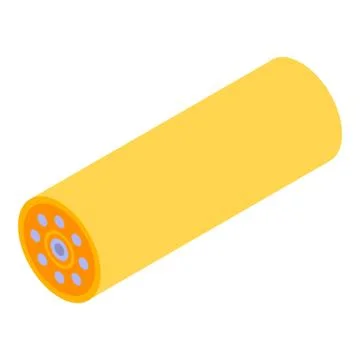 Yellow optic cable icon, isometric style 库存插图