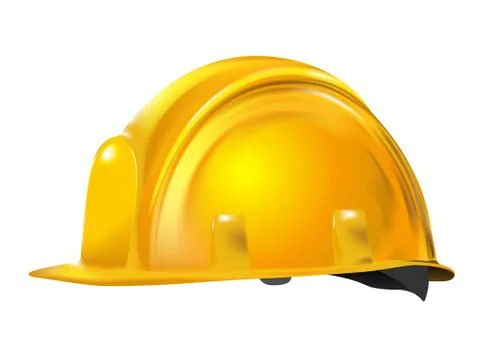 Yellow or gold Realistic working hard hat, construction helmet isolated Stock Illustration