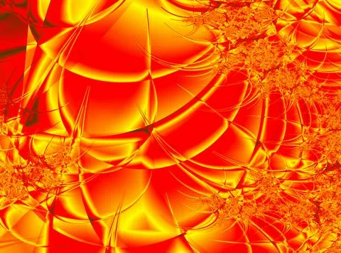 Yellow-orange abstract background of bright lines and color spots, background Stock Illustration