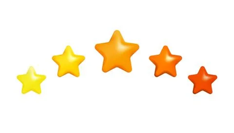 Yellow, orange and red 3D stars icons vector illustration design. Stock Illustration