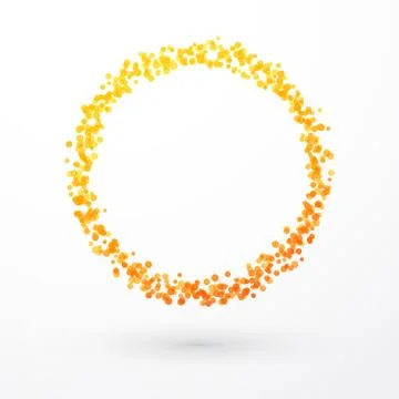 Yellow orange circle of dots Stock Illustration