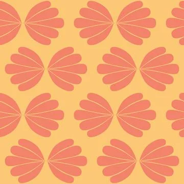 Yellow orange clam shell on dark background seamless pattern nautical theme i Stock Illustration