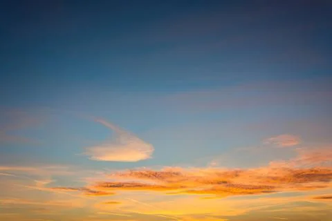 Yellow-orange clouds. Stock Photos